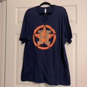 Houston Astros Worn Once Leopard T Shirt
